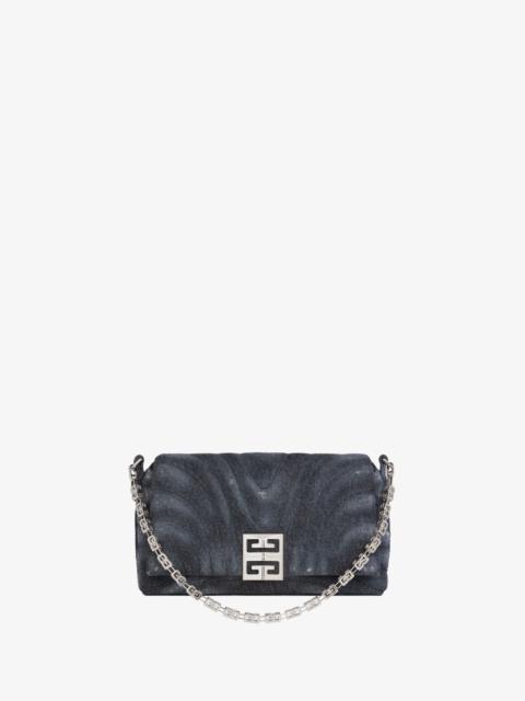 SMALL 4G SOFT BAG IN QUILTED DENIM