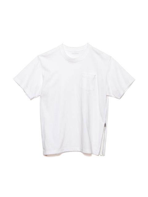 Side Zip Cotton T-Shirt