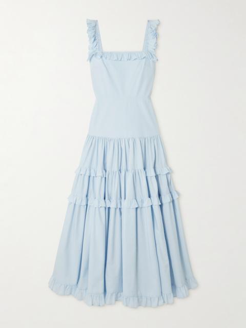 Maggie Open-back Ruffled Tiered Cotton Maxi Dress