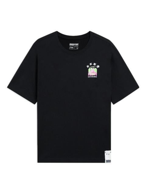 Li-Ning BadFive Small Graphic Loose Fit T-shirt 'Black' AHSS391-2
