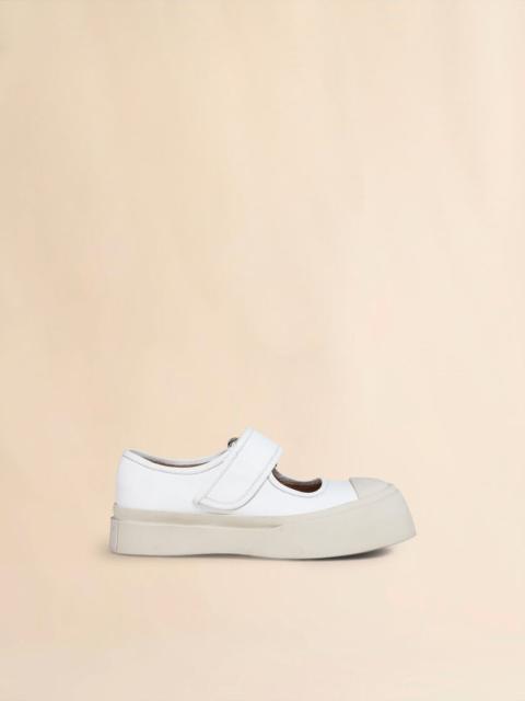 WHITE CALF LEATHER PABLO MARY-JANE SNEAKER