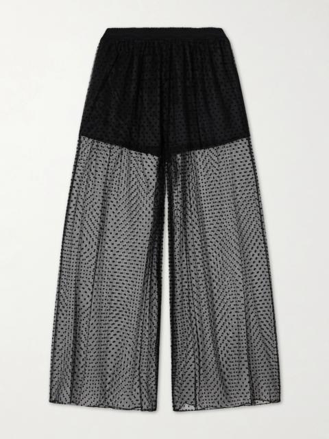 Polka-dot Fil Coupé Organza Wide-leg Pants