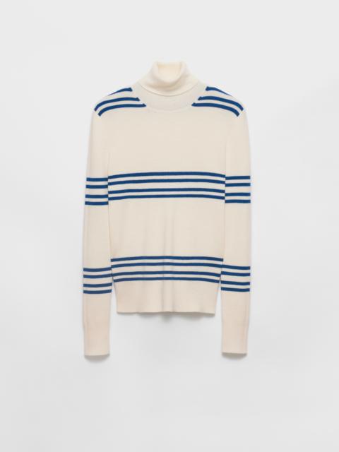 Striped wool turtleneck sweater