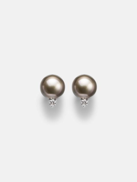 18kt white gold earrings with pearls and diamonds