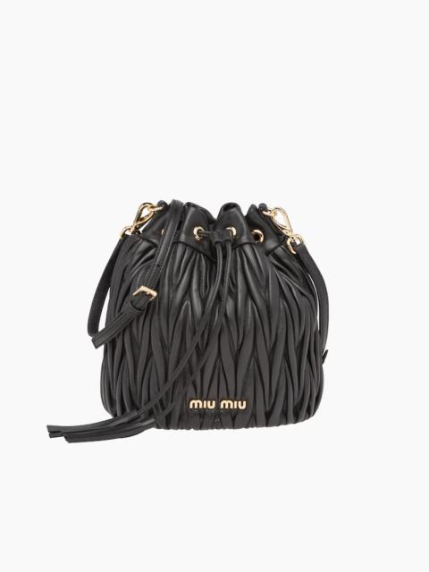 Matelassé nappa leather bucket bag