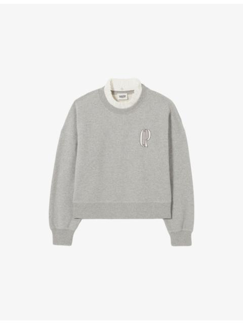 Branded Victorian-Collar Cotton-Blend Sweatshirt