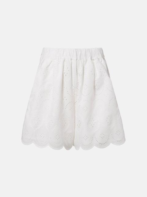 Fondaco broderie anglaise scalloped shorts