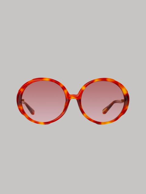OTAVIA OVERSIZED SUNGLASSES IN AMBER TORTOISESHELL