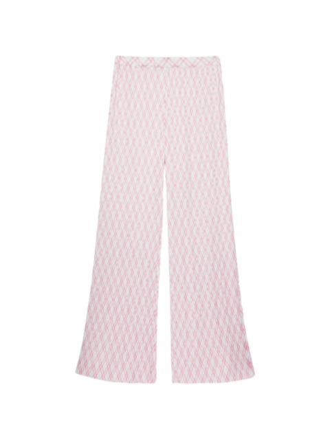 pleated checked trousers