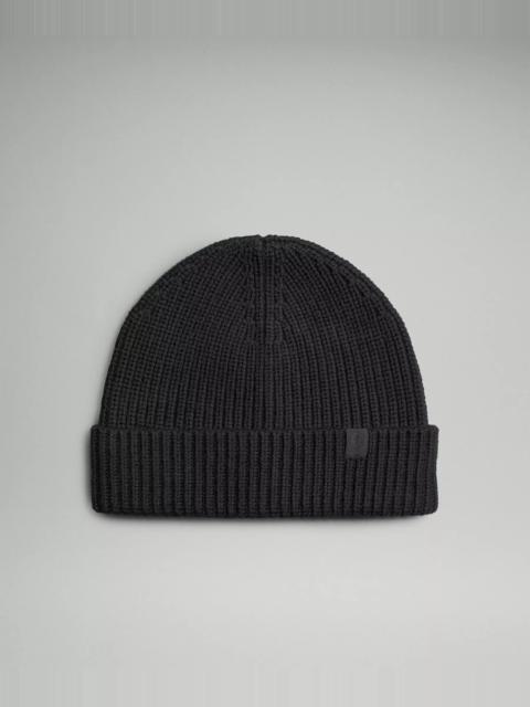 Close-Fit Wool-Blend Ribbed Knit Beanie