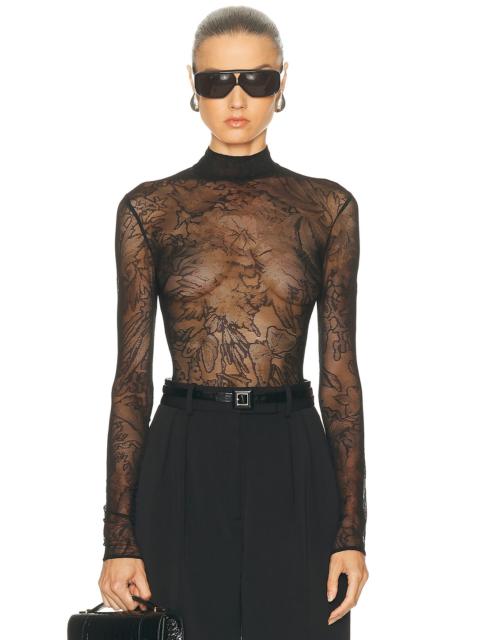 Floral Lace Long Sleeve Bodysuit