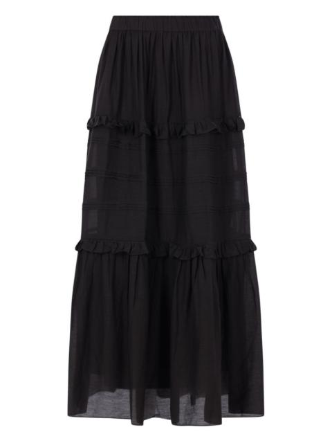 ruffled tiered maxi skirt
