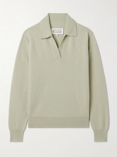 Wool polo sweater Sage green