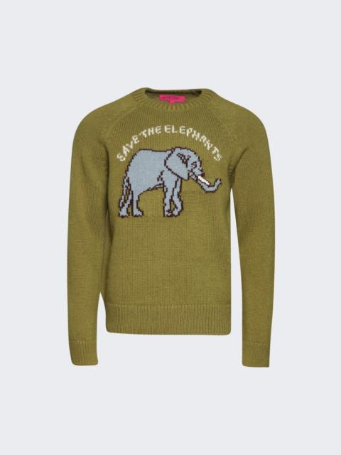 Elephant Crew Sweater Dark Olive Multi