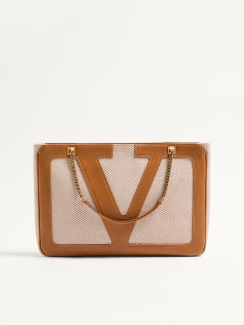VALENTINO GARAVANI VIVA SUPERSTAR MEDIUM CANVAS SHOPPING BAG