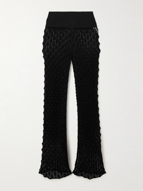 Open-knit Straight-leg Pants