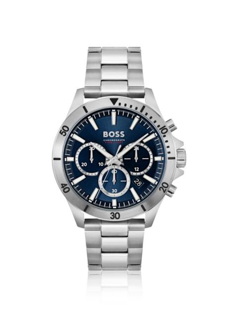 BLUE-DIAL CHRONOGRAPH WATCH WITH LINK BRACELET