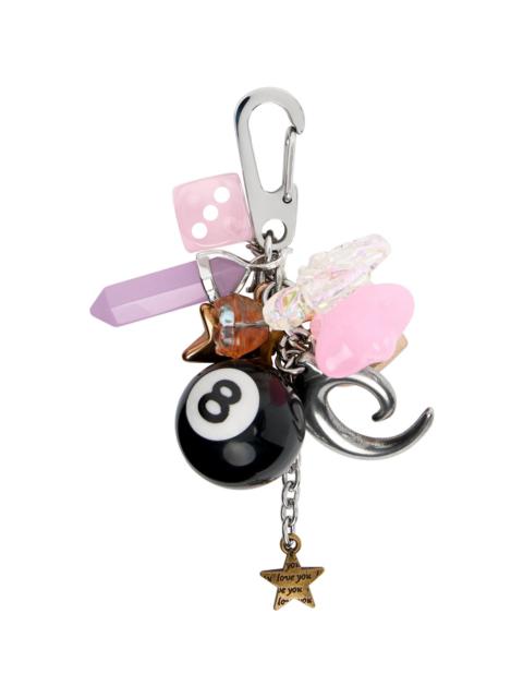Multicolor Rose Bag Charm Keychain