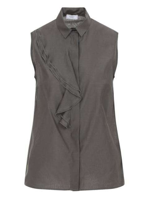 draped-detail sleeveless blouse