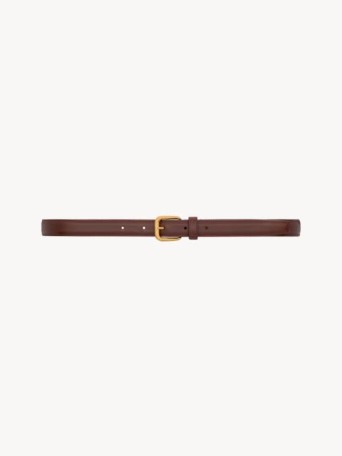 RECTANGULAR BUCKLE THIN BELT IN AGED LEATHER