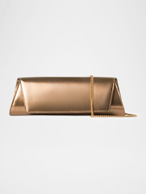 Anouk Small Metallic Leather Clutch Bag