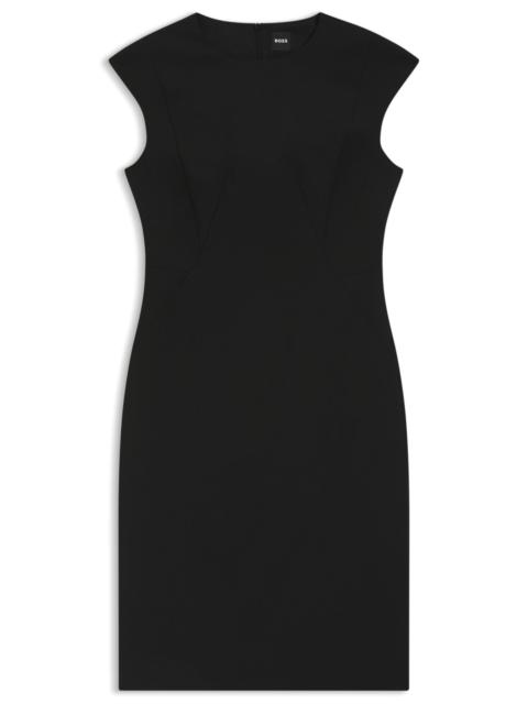SLIM-FIT DRESS IN VIRGIN WOOL WITH CAP SLEEVES