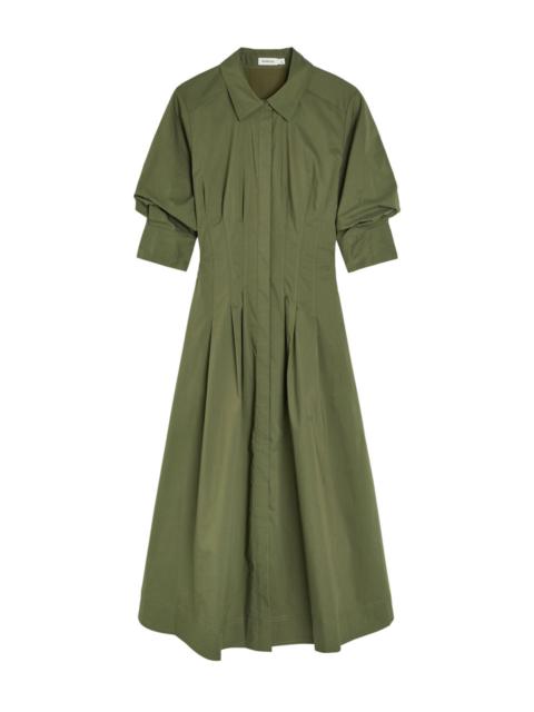 Simkhai Jazz Pintucked Cotton-blend Poplin Midi Shirt Dress
