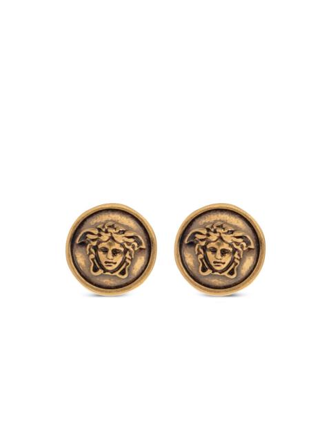 Medusa Head-engraved earrings