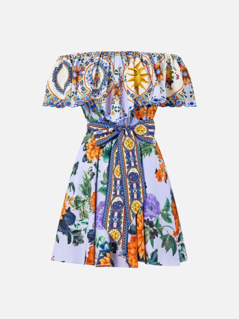 SHOULDER FRILL SHORT DRESS