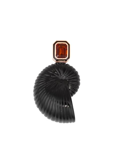 Carved Onyx Nautilus Citrine Charm