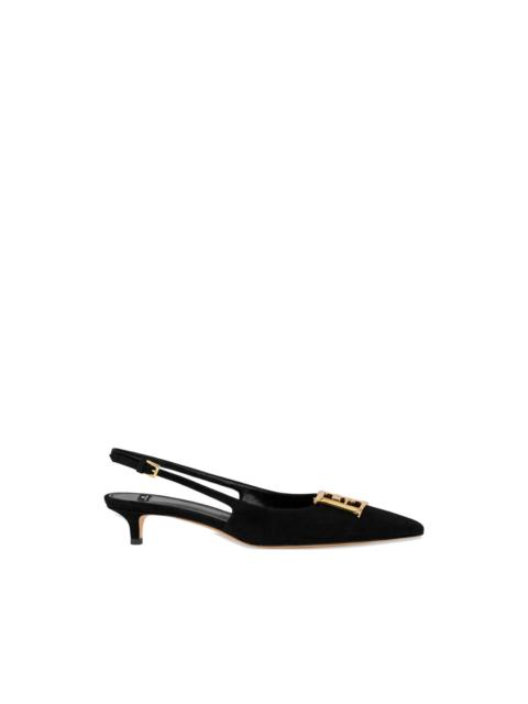 suede slingback pumps