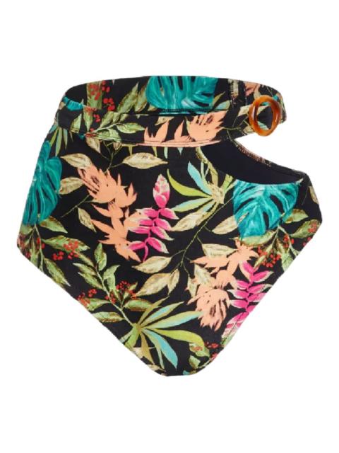 Tropical high-waisted bikini bottom
