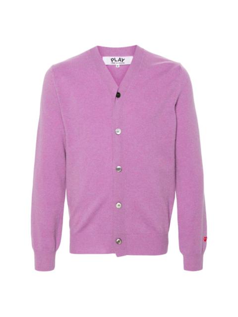 heart-patch wool cardigan