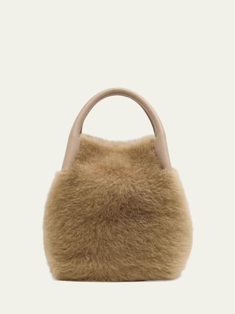 Bale Micro Plush Shearling Top-Handle Bag