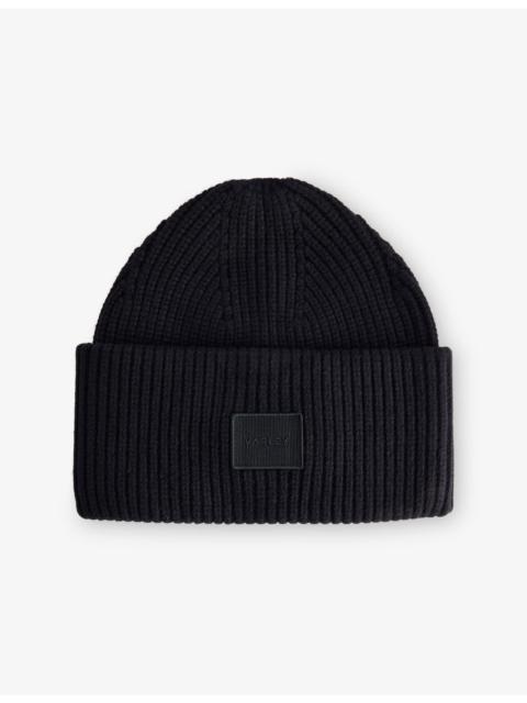 Carly Logo-Patch Rib-Knit Beanie