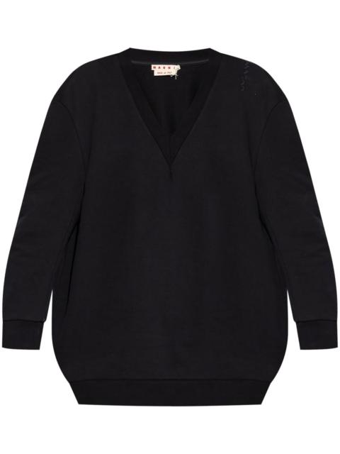 V-neck sweater dress