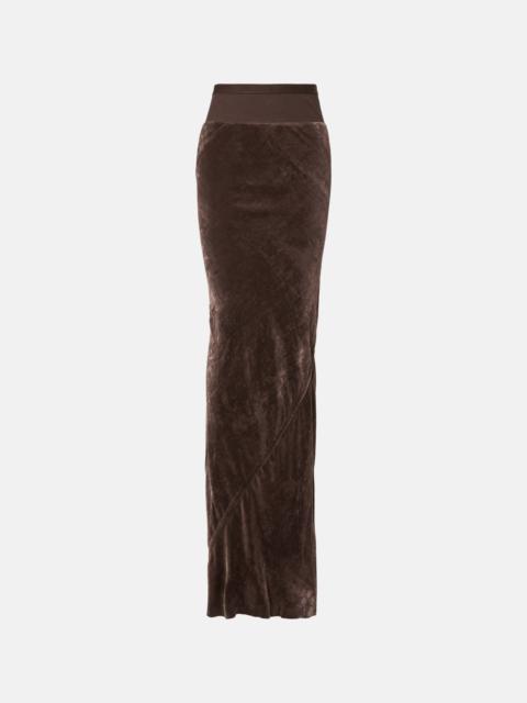 Coda velvet maxi skirt