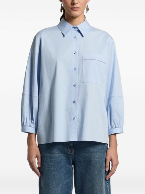 chest-pocket collared shirt