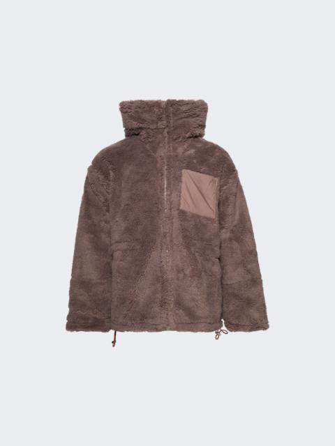 Faux Shearling Anorak Brown