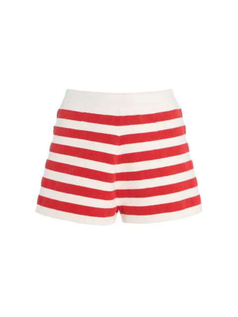 Exclusive Riviera Ari Striped Knit Shorts red