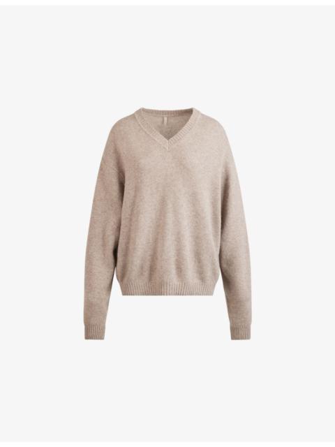 V-Neck Oversized-Fit Wool-Blend Jumper