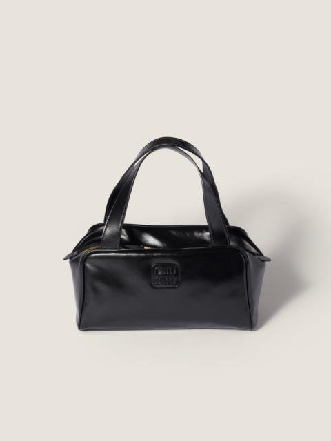 Leather top-handle bag