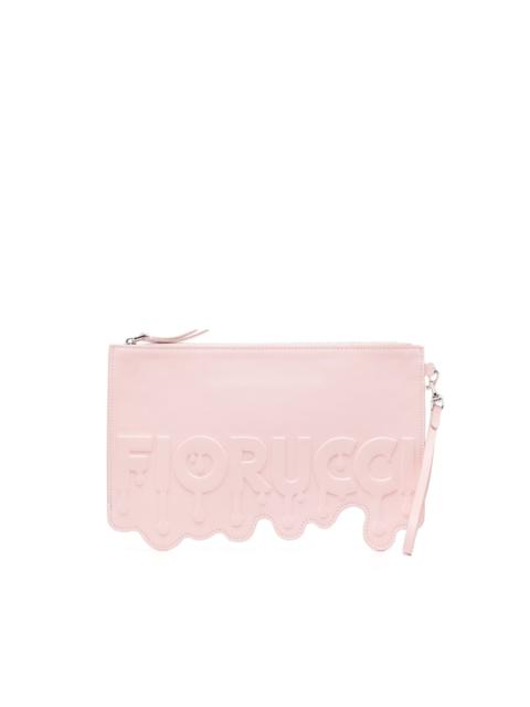 melted leather clutch bag