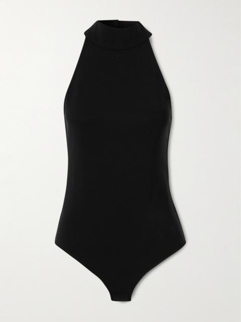 Stretch-jersey Halterneck Bodysuit