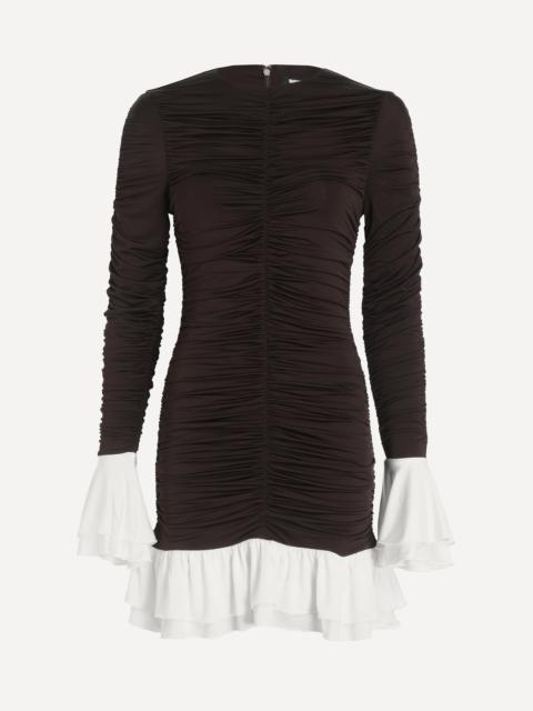 Mini Ruched Long-Sleeve Dress