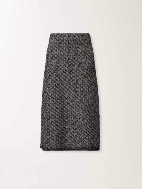 Tweed skirt with a denim effect and midnight blue sequins