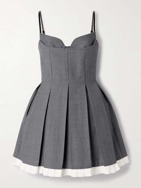 Layered Pleated Twill Dress