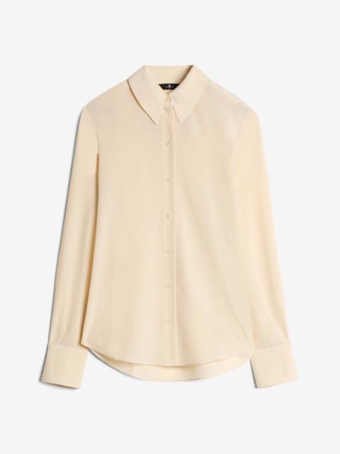 Long Sleeve Silk Blouse in Sand