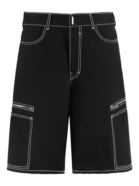 contrast-stitching shorts