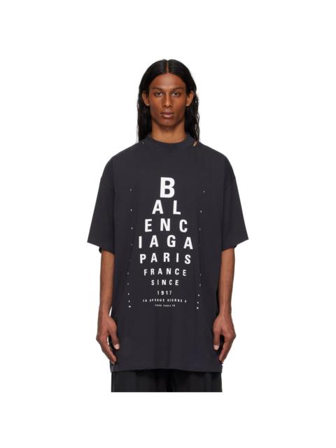 Black Optical Oversized T-shirt